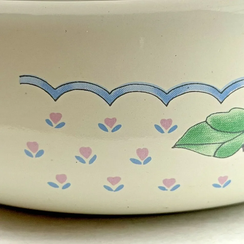 Vintage Tabletops Unlimited Floral Graphic Vitroceramic Bowl Cottagecore 80s